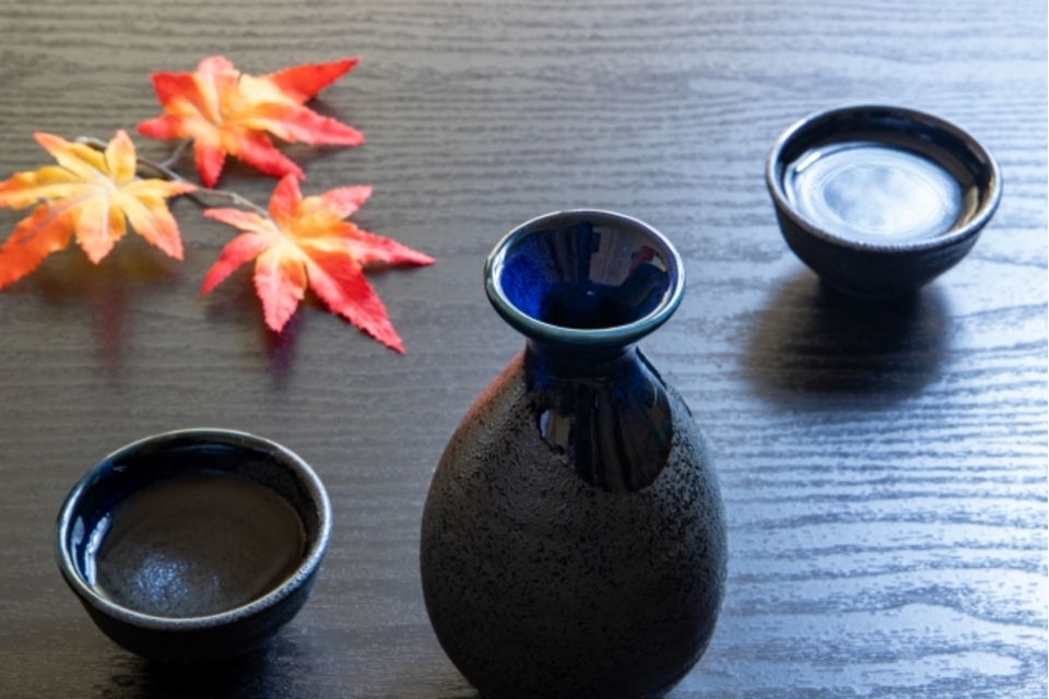 紅葉とお酒