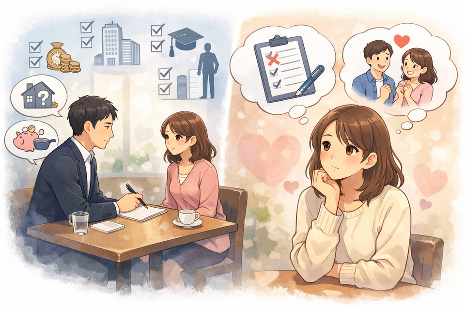 お見合いの時に相手の条件見すぎて面接になっていないか