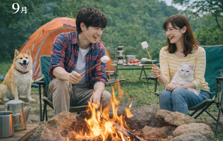 キャンプで楽しむ9月の午後