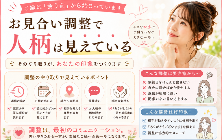お見合い調整で人柄は見えている
