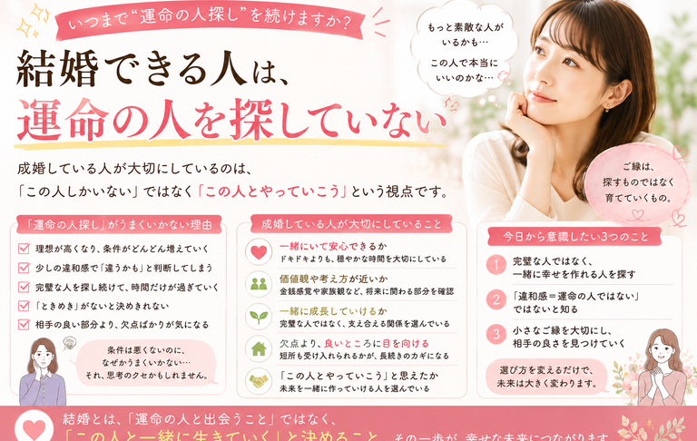 結婚できる人は、運命の人を探していない