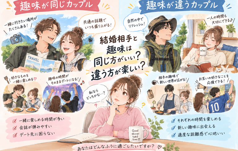 結婚相手と趣味は同じ方がいい？違う方が楽しい？