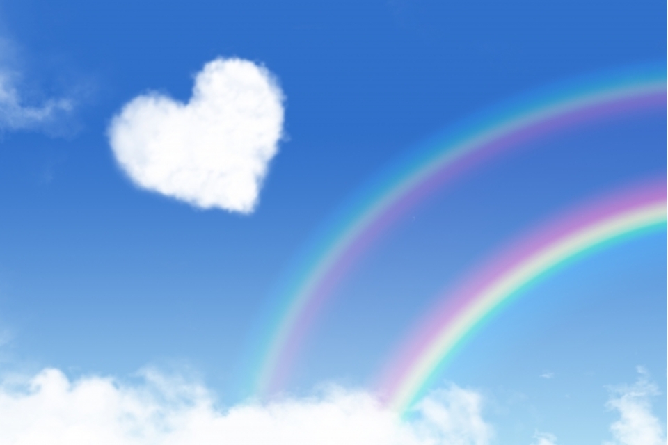 ハートと虹